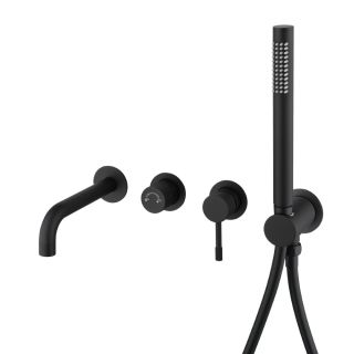 Встраиваемый смеситель для ванны Boheme Uno 464-3-B чёрный